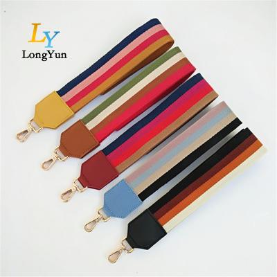 China Handbag Colorful Braided Striped Shoulder Bag Straps Shoulder Cross - Body Handbag Straps for sale