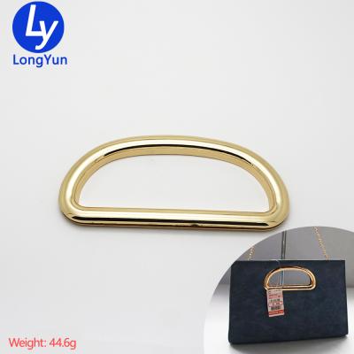 China Wholesale Custom Metal Accessories Handbag Handle Metal Bag Handle D Shape Handle for sale