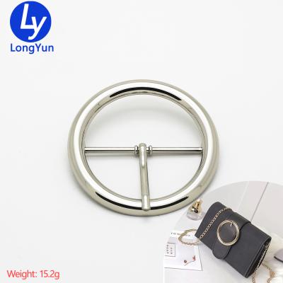 China Factory Directly 2 Inch Round Metal Shape Silver Zinc Alloy Pin Buckle For Bag Accessories for sale