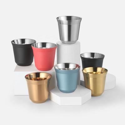 China Double Wall RTS Hot Sale 304 Stainless Steel Viable Espresso Hot Mugs Reusable Tumbler Cups In Bulk Thermally Coffee Mugs for sale