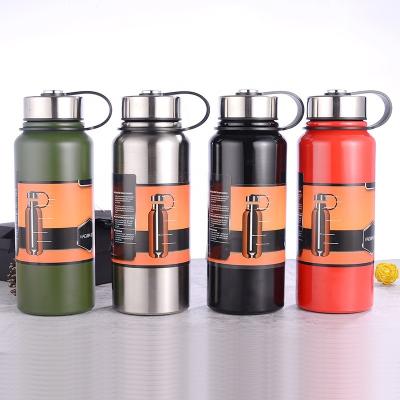 China Custom Logo 32oz Large Capacity Stainless Steel Thermos Flask PORTABLE Custom Double Walled Insulated Hydraulic Bottle With Lid for sale