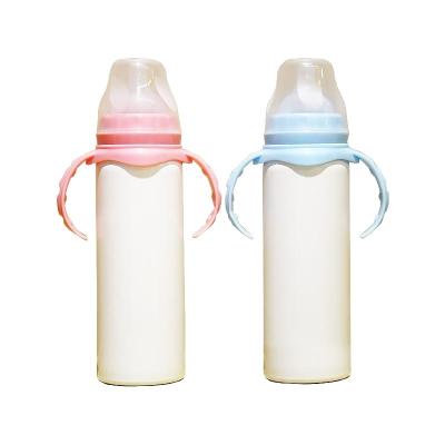 China Hot Sale 80oz PORTABLE Stainless Steel Baby Bottle Insulated Toddler Water Bottle White Thermos for sale