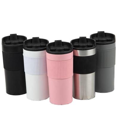 China Travel Sustainable Vacuum Insulated Coffee Tumbler with Coffee Press Plunger, Coffee and Tea Maker Hand Brew Cup Tumbler for sale