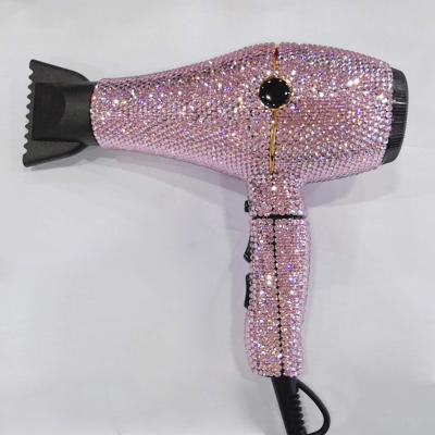 China Ionic Professional Hair Salon Equipment 3 Diffuser Hot Bling Electric Rhinestone Hair Dryer Hair Fan Dryer for sale