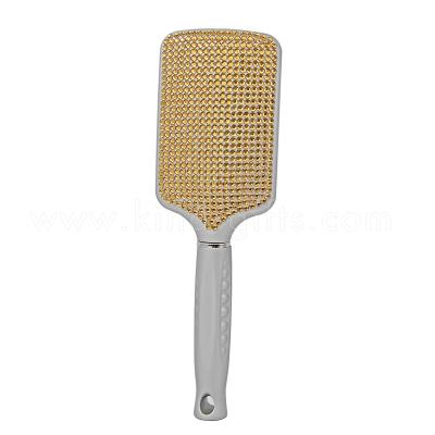 China Luxury Waterproof Detangle Hair Brush Hair Tools Bling Rhinestone Paddle Hair Brush for sale