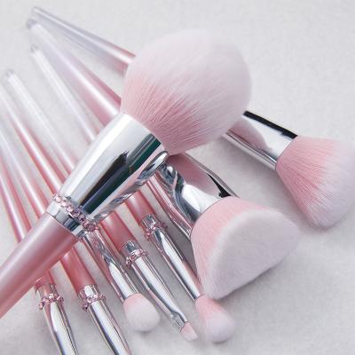 China Angular Blush Makeup Brush Set Bling Custom Rhinestone Makeup Brushes Professional High Quality Cosmetic Brush 8pcs for sale