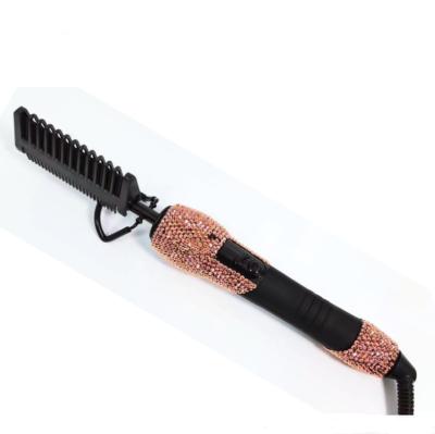 China Salon Hot Comb 500F Multi Function Luxury Bling Ceramic Pressing Copper Electric Heating Hair Straightening Hot Comb for sale