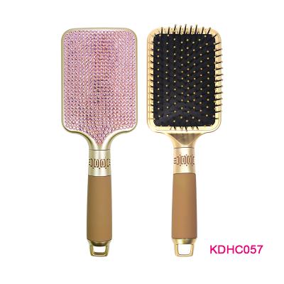 China Hot Selling Waterproof Hair Styling Tools Private Label Paddle Brush Diamond Air Cushion Bling Hair Brush for sale