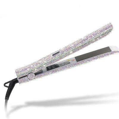 China High Temperature Shiny Crystal Hot Tools Hair Straightener Hotel LCD Display Flat Irons for sale