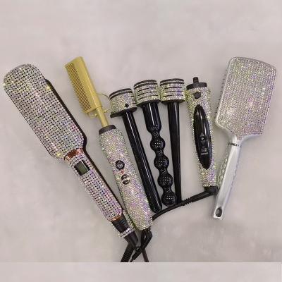 China Salon Beauty Hair Styling Tools 4 Pcs Hot Hair Tool Kit 2 Inch Width Flat Iron And Hair Straightener Styling Comb for sale