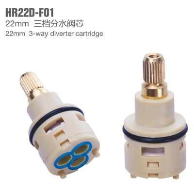 China HAIRUI 22mm modern three way diverter ceramic feeder for faucet, mixer, faucet, handle brass shaft customize, factory supply export for sale