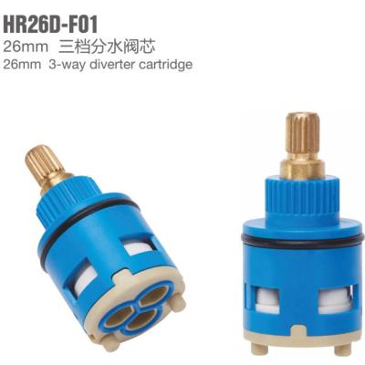 China Modern three way 26mm brass diverter ceramic cartridge for home hotel kitchen bathroom faucet&taps HR26D-F01 HAIRUI factory export directly for sale