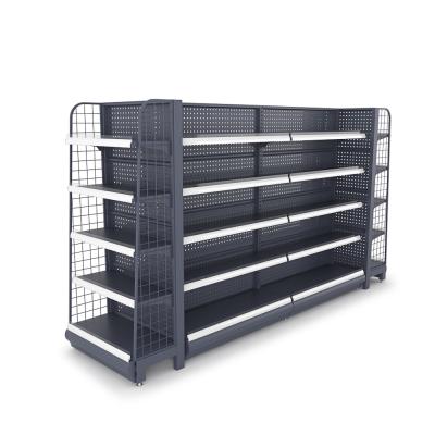 China Guangzhou Single Sided Hot Sale Metal Storage Rack Supermarket Shelf Factory for sale