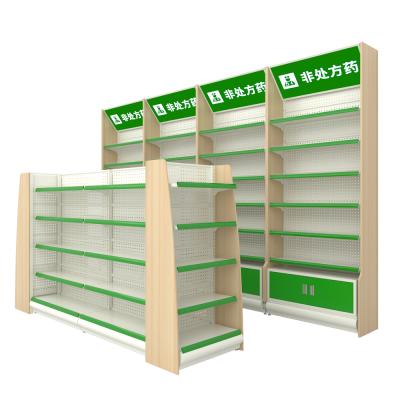 China New Style Metal Grocery Gondola Supermarket Shelf Double Sided Size and Color for sale