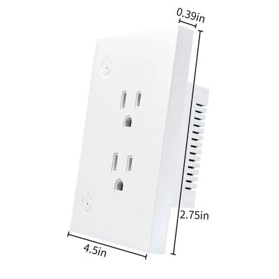 China Residential/Multi-Purpose Smart Wall Socket Smart In Wall Socket Alexa Smart Home Tuya Power Outlet US Standard Wireless Control for sale