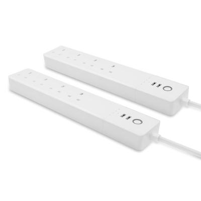 China UK Type Zigbee Easy Installation Series 2 USB Charging 4 Outlet Port Smart Power Strips for sale