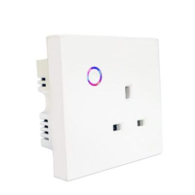 China 13A 240V remote operation UK APP residential/multipurpose wall socket smart plug tuya with electricity statistics for sale