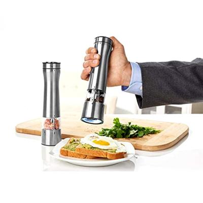 China Minimalist Electric Stainless Steel Pepper Mill Stainless Steel Pepper Seasoning Pot Kitchen Power Tools for sale