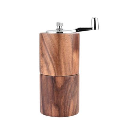 China Sustainable Wooden Adjustable Ceramic Rotor Food Grade Manual Pepper Mill With Handle for sale