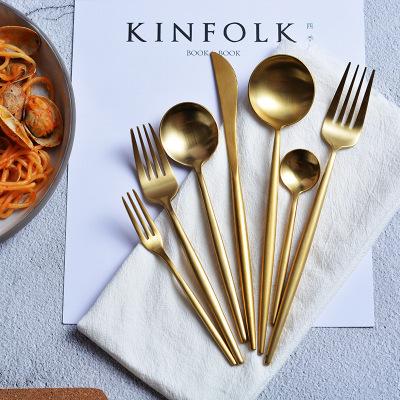 China Sustainable Seps Wholesale Super Stainless Steel Gold Plating Royal Flatware Sets for sale