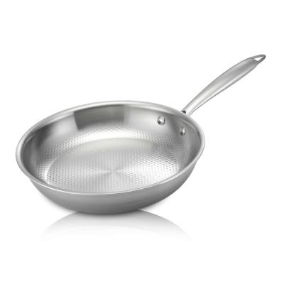 China Sustainable Size Customizable Stainless Steel Nonstick Frying Pan for sale