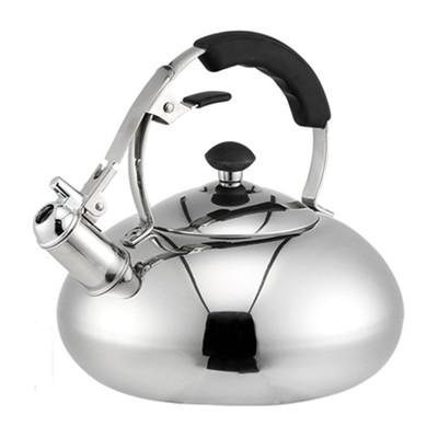 China Sustainable New Design Stainless Steel Whistling Water Kettle With 2L Handle for sale