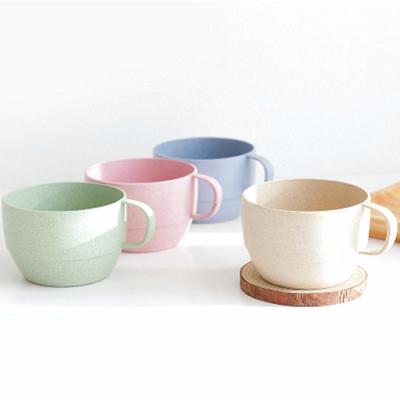 China Fancy Wholesale Wheat Stocked Stalks Food Grade PP Tea Cup Coffee Mugs for sale