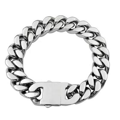 China FASHIONABLE punk trend thick men and women's bracelets do not fade titanium steel cutting personality necklace Cuban chain hip-hop for sale