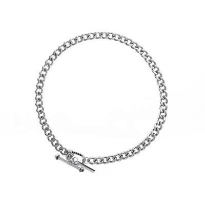 China FASHIONABLE high-grade polished stainless steel four-sided necklace Cuban chain trend grinding titanium steel men's hip-hop bracelet for sale