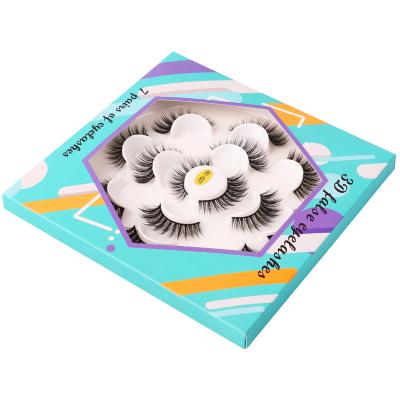 China Long Seven Pair Natural Lotus Plate Fiber Eyelashes Cotton Stalk Eyelashes False Eyelashes Chemical for sale