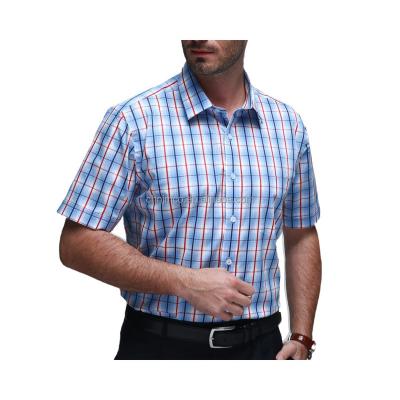 China Anti-Shrink wholesale factory custom check casual dress 100% cotton long short sleeve men's shirt for sale