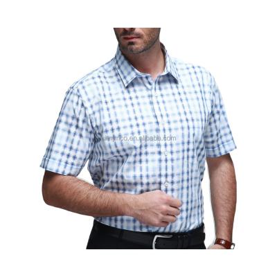 China Anti-Shrink wholesale classic dobby check casual dress 100% cotton regular short sleeve men's shirt for sale