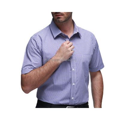 China Anti-Shrink factory wholesale resort custom check casual dress 100% cotton short sleeve men's shirt for sale