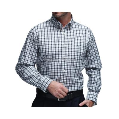 China Anti-Shrink WHOLESALE POPULAR 100% COTTON CHECK CASUAL BUTTON UNDER COLLAR  MEN'S DRESS SHIRT for sale