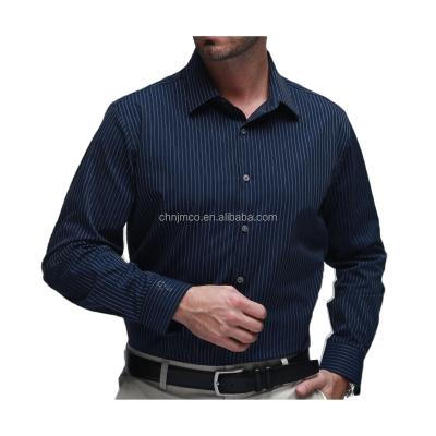 China Anti-Shrink BEST QUALITY STRIPED 100%COTTON CASUAL STAND COLLAR  OVERSIZED MEN'S DRESS SHIRT for sale