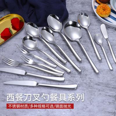 China Full Stocked Moon Light Series Flatware Silver Set Knife Fork Spoon Stainless Steel Cutlery Set for sale