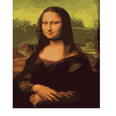 China CLASSIC Customize Famous Mona Lisa Paint By Number Decorative Nude Oil Painting Wall DIY Oil Painting By Numbers for sale