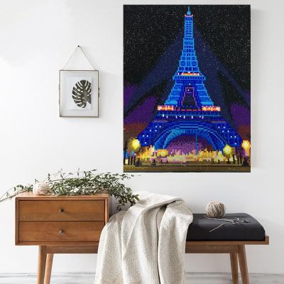 China CREATIVE LED Eiffel Tower Diamond Painting Decor With Attached Special 3D Diamond Shape Diamond Painting for sale