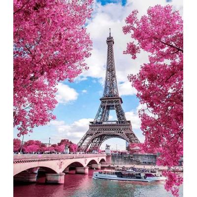 China Custom 5d diamond landscape Paris France Eiffel Tower room magic decor full drill diamond painting custom painting for sale