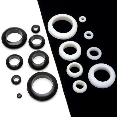 China Black White Rubber Wire and Hose Pad 5mm-65mm Coil Bilateral Protective Snap In O Ring Sealing Cap Hole Plug Snap Ring Grommet Pad Seal Ring On Buckle for sale