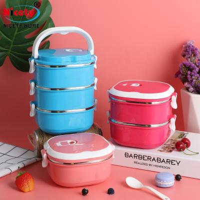 China Japanese Popular Style Microwavable 2 Layers Bento Portable Plastic Food Lunch Box for sale