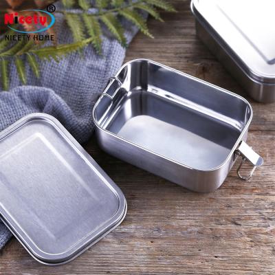 China Freshness Preservation Extra Large BPA Free Rectangular Food Grade Metal Stainless Steel Lunch Bento Box for sale