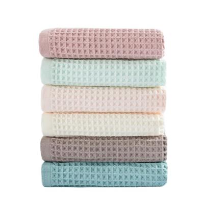 China Wholesale Customized Super Absorbent 100% Cotton Bath Towel Absorbent Cotton Waffle Cotton Towel for sale