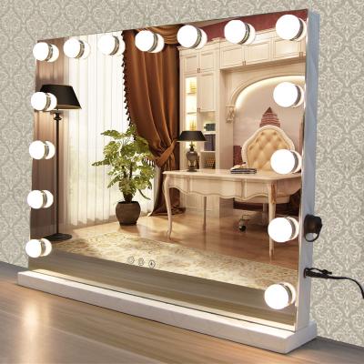 China Hotel Bathroom Anti Fog Touch Magnifying Switch Waterproof LED Backlit Smart Mirror With Light for sale