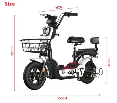 China Electric car transport pedal battery car 48V steel adult electric bicycle lithium battery male and female E bike for sale