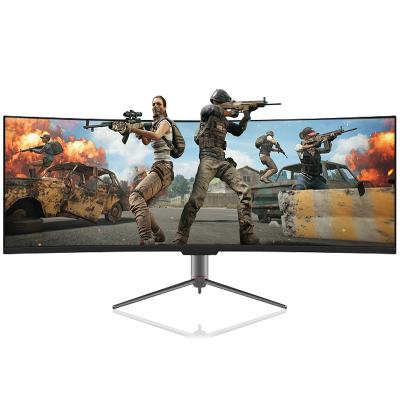 중국 49인치 QHD 5120x1440P 75Hz LCD LED 곡선 모니터 PC 컴퓨터 게임 모니터 판매용