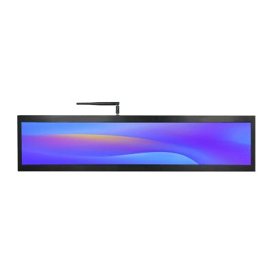 China 24 inch Supermarkt Ultra Wide Strip Advertising Digital Signage Monitor Type Stretched Bar LED Display Scherm Te koop