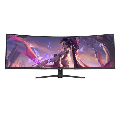 Китай 49 дюймовый ультраширокоугольный изогнутый монитор 1MS 4K 144HZ 21:9 VA FHD LED компьютерный настольный игровой монитор продается