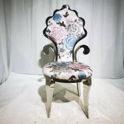 China Contemporary Royal Cushion Queen Chair King Throne Wedding Event Furniture Luxury Gold Color Bride and Groom Throne Chair for sale