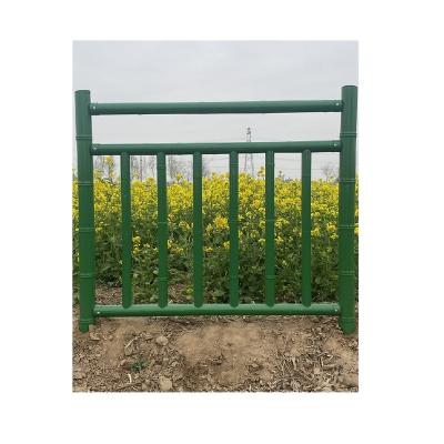 China Factory Price Easily Assembled Powder Coated Green Garden Fence Imitated Bamboo Fence For Sale for sale